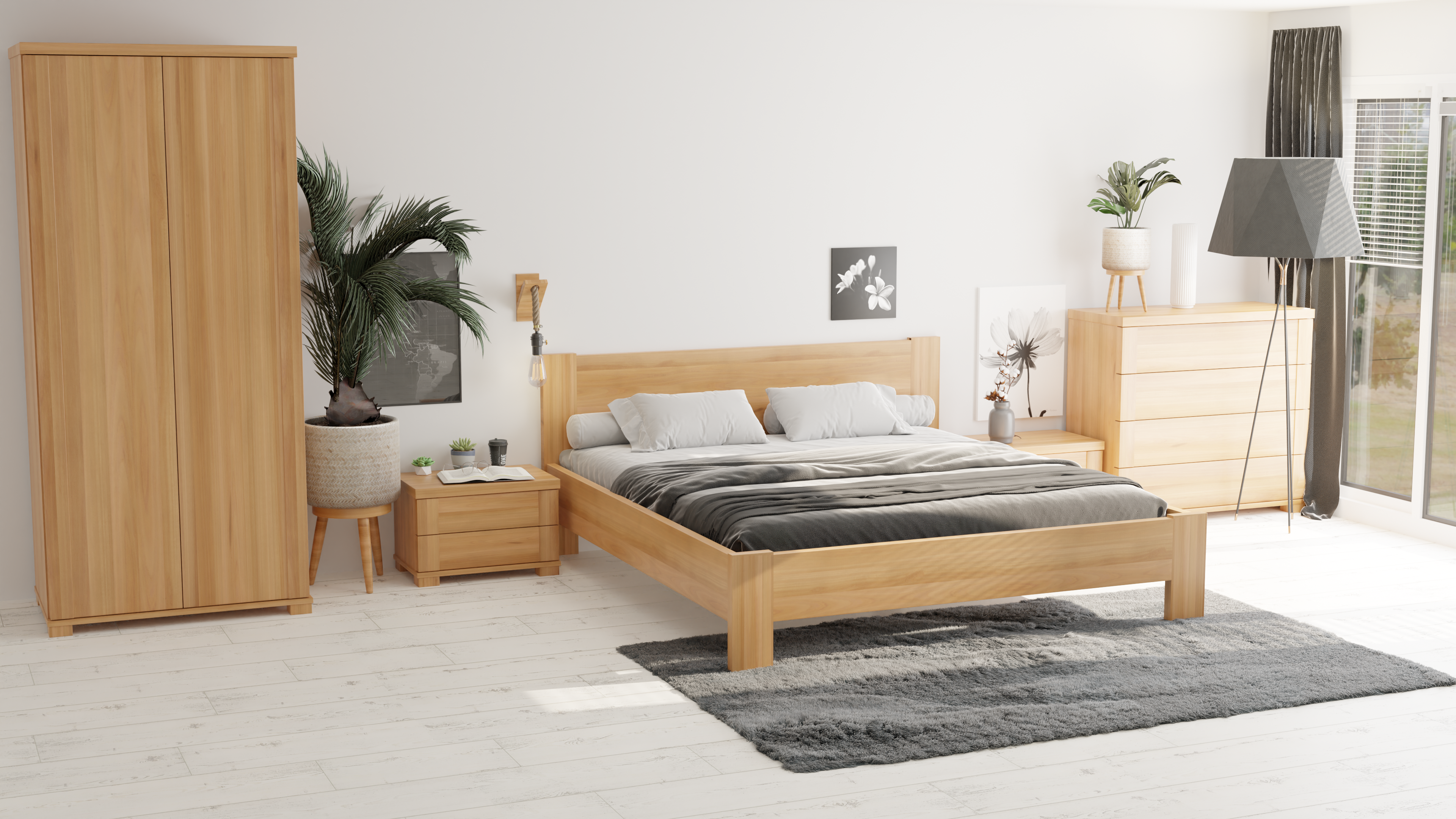 Skříň STELLA bub/buk jádrový 210 cm